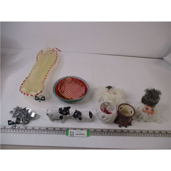 Pair of Cow Salt and Pepper Shakers + Misc.