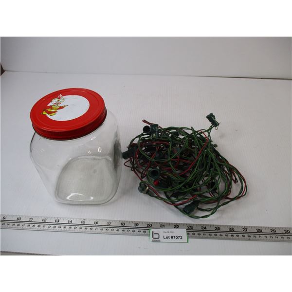 Kraft Jar + Vintage Light String w/o Bulbs