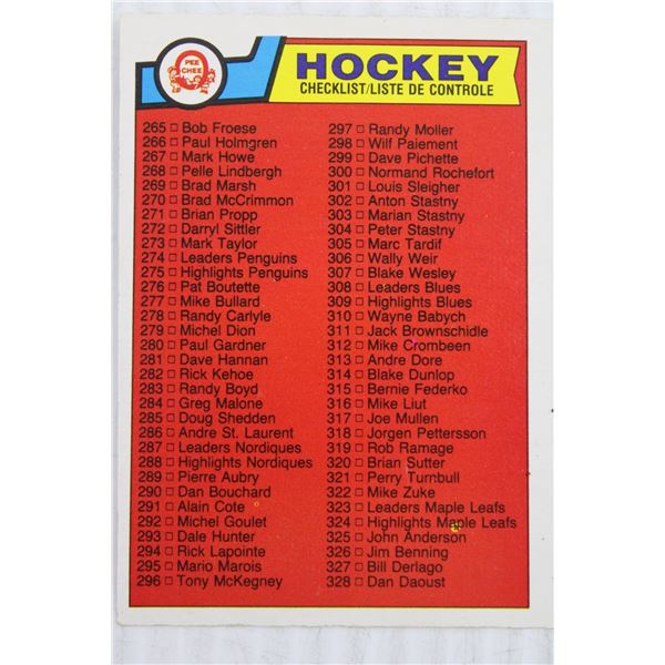 1983 OPC Checklist (Unmarked)