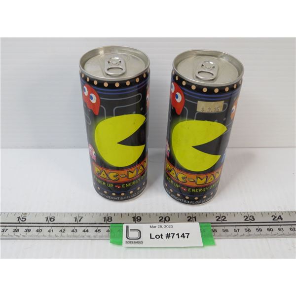 (2) Pacman Energy Drinks (one can dented)