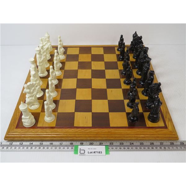 Chess Set - Homemade Board w/Plastic Men