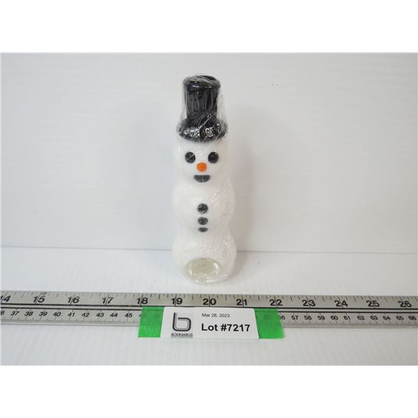 (New) Snowman Pipe (rubber pipe w/glass bowl)