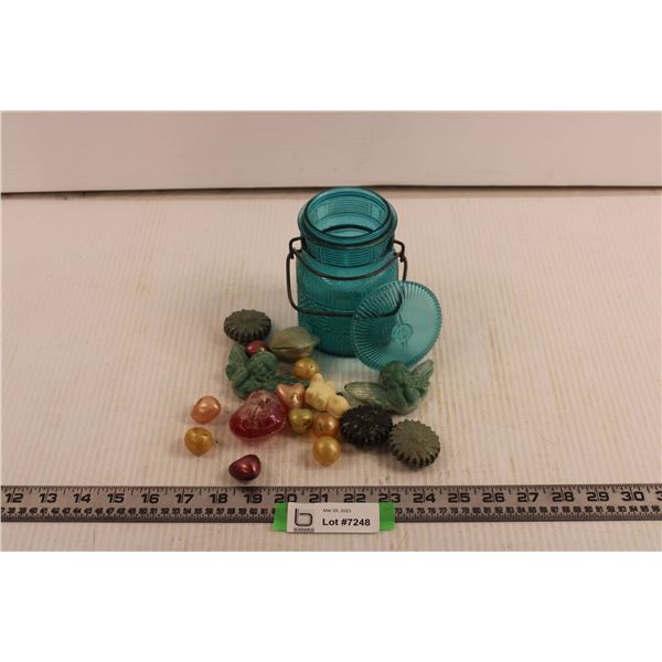 Bath Soaps in Blue Sealer Jar