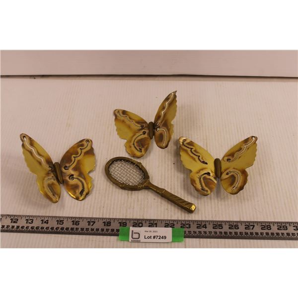 Tin Butterfly's And Brass Tennis Racket