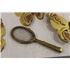 Image 2 : Tin Butterfly's And Brass Tennis Racket