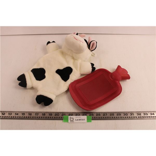 New - Kids Hot Water Bottle & Cow Cover