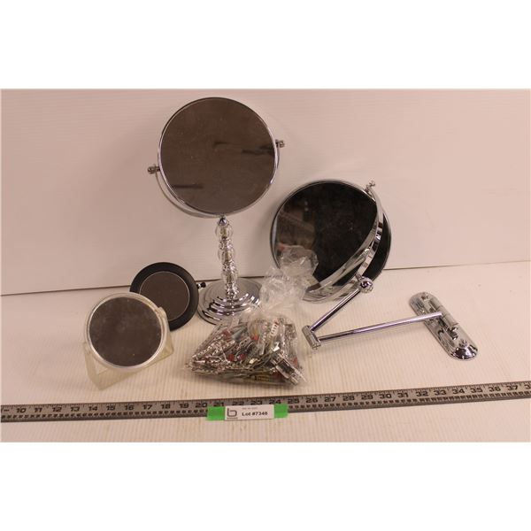 (4) Mirrors + Bag of Snap Curling Clips