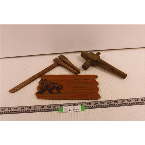 Barrel Spout & Miscellaneous Wooden Items