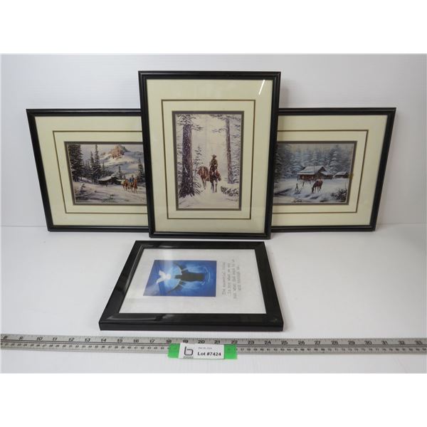 (3) Framed Pictures by Fred Buchwitz (1) Framed Religious Pic
