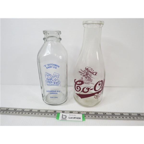 Co-Op Milk Bottle - "D" Dutch Man Milk Bottle