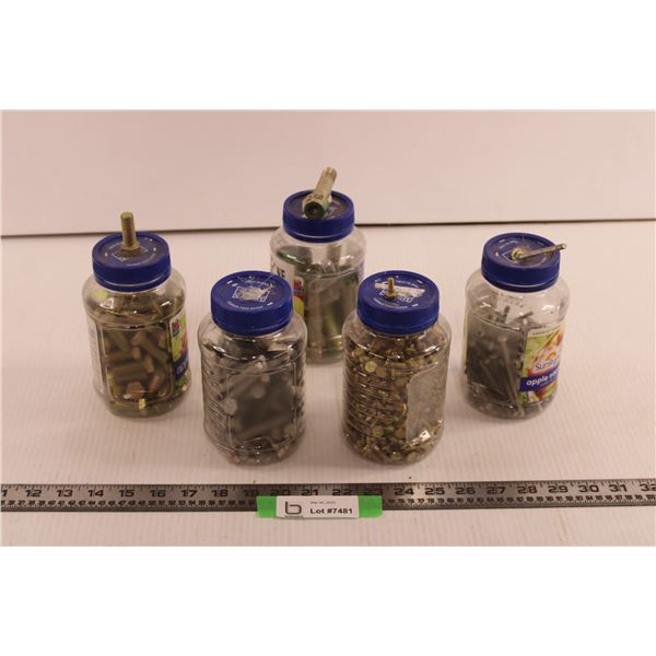(5) Jars of Assorted Hardware