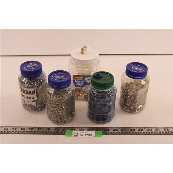 (5) Jars of Assorted Hardware