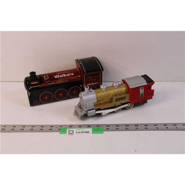 Toy Train and Walkers Collectible Tin Box