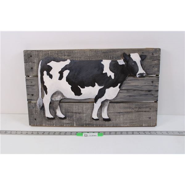 Art of Cow on Wood