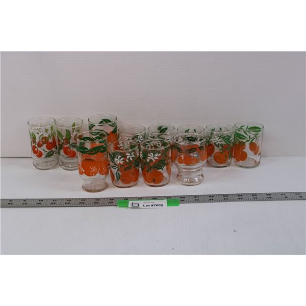(12) Lot of Vintage Fruit Glasses