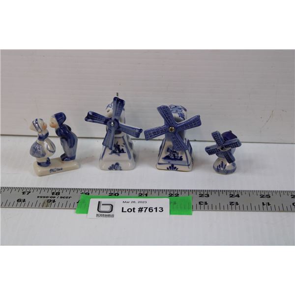 (4) Dutch Ceramic Figurines - Salt and Pepper Shaker