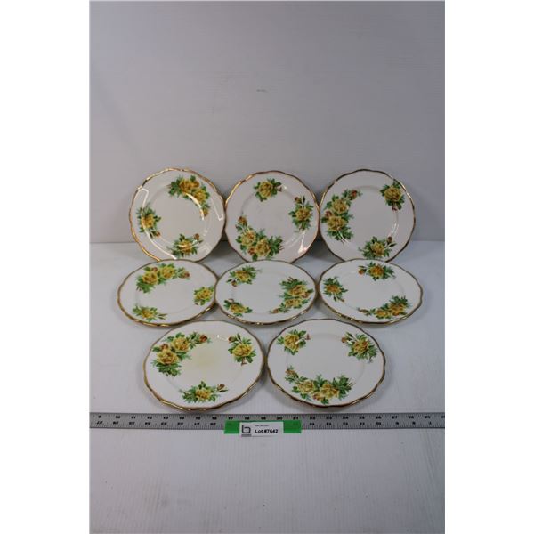 (8) Royal Albert "Tea Rose" Bone China Plates