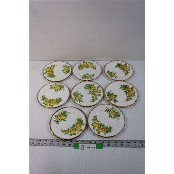 (8) Royal Albert "Tea Rose" Bone China Plates