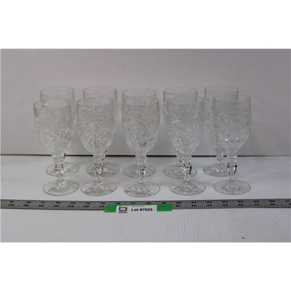 (10) Set of Crystal Brandy Glasses