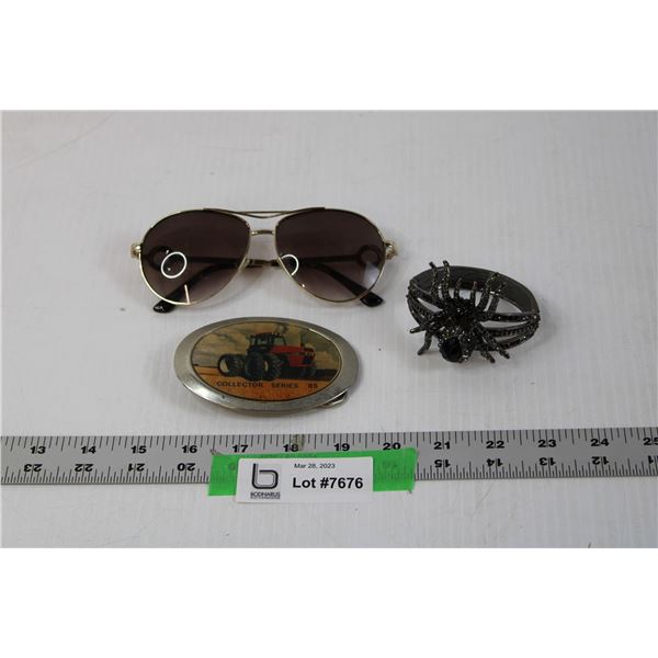 Lot of Misc. Accessories - Guess Sunglasses, Belt Buckle