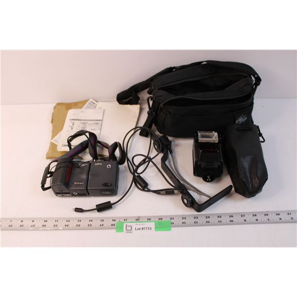 Nikon E990 Camera and Misc. Accessories (Not Tested)