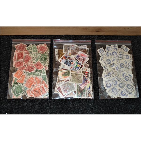 3 Bags of Bulk Canadian Stamps