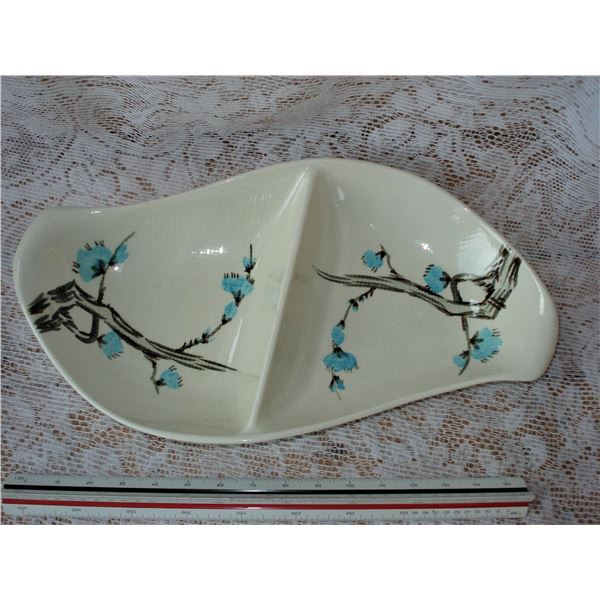 Divided Red Wing Pottery Dish Mid Century Modern