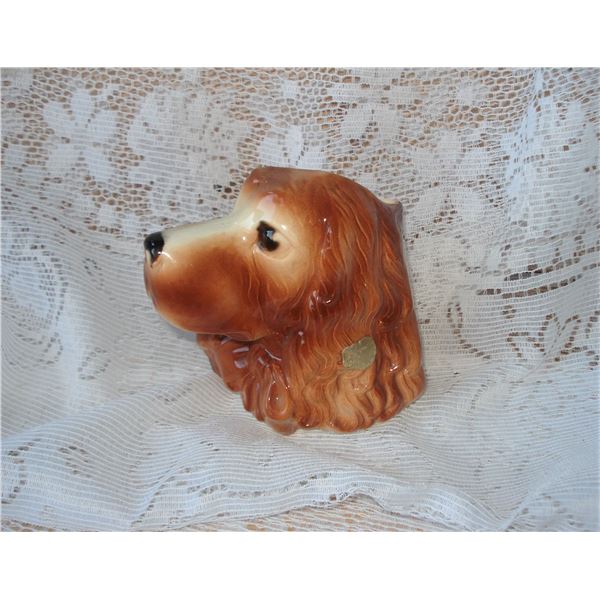 Royal Copley Canine Head Vase with original sticker