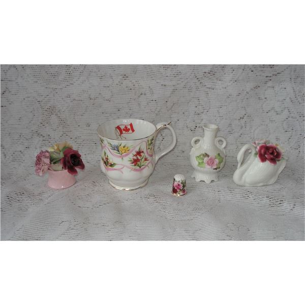 Elegant Selection of Fine China Vase is Coalport  Mug is Royal Albert