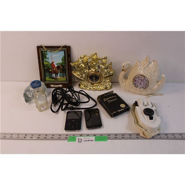 Lot of Misc. Items - Clocks, iPods, Travel Iron (Not Tested)
