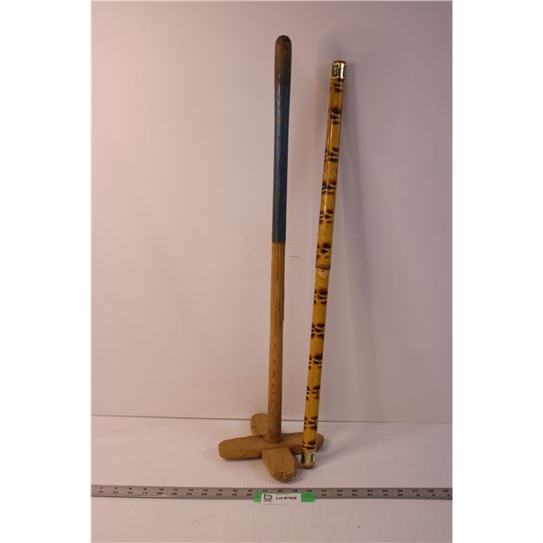 Wooden Dasher and Wooden Stick