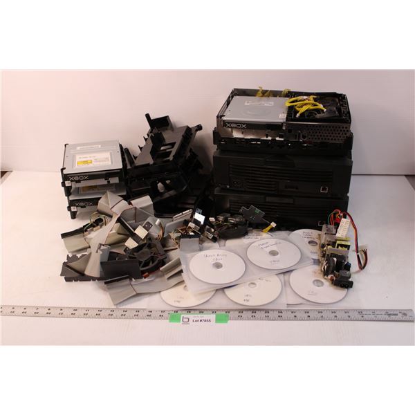 Box of Original Xbox Consoles and Spare Parts (Working)