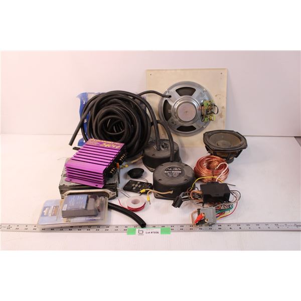 Box of Car Audio Supplies (Working)