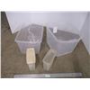 Image 1 : *(2) Clear Totes (No Lids) + 2 Kitchen Containers (1 Lid)