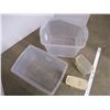 Image 2 : *(2) Clear Totes (No Lids) + 2 Kitchen Containers (1 Lid)