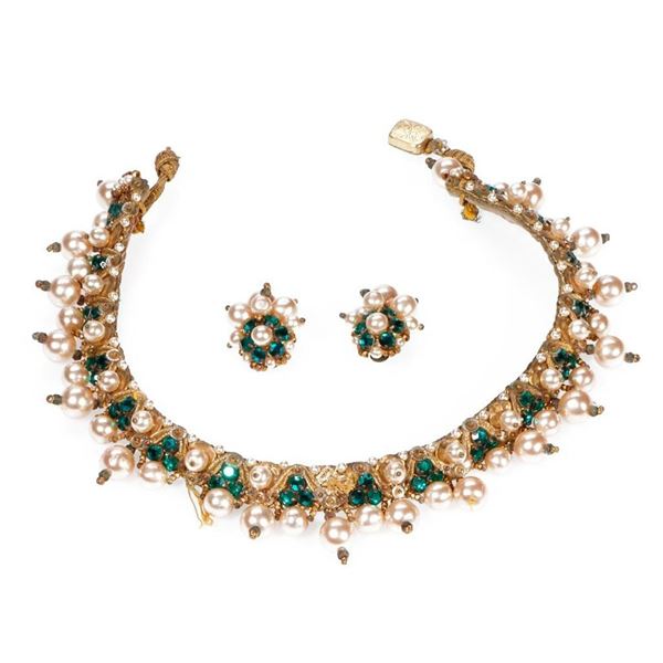 Leni Kuborn-Grothe collar necklace and clip-earring set