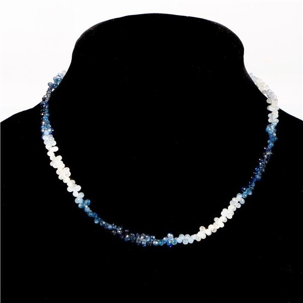 Sapphire briolette and 18k gold necklace