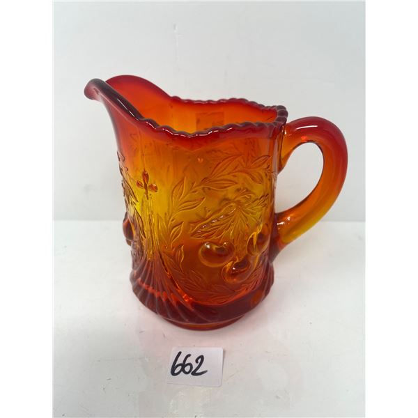 Vintage Orange Glass Creamer Jug