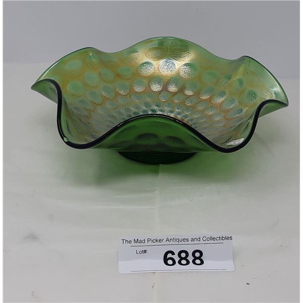 Vintage Stemmed Carnival Glass Candy Dish