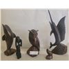 Image 1 : A Stunning Assortment Of Wooden Figurines ( Dolphin, Owl, Swordfish, Thinking Man, And Eagle )