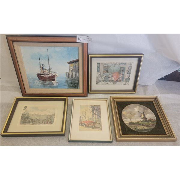 A Wonderful Assortment Of Paintings, Hand Drawings, And Ceramic Plaques