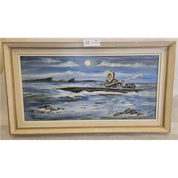 A Chilling Painting Of A Young Inuit Hunting For Seal In Alaska