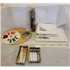 Image 6 : 2 Art Easels With A Well Loved Art Kit/Supplies ( Canvas's, Paint, Brushes, Paint Palette Etc.)