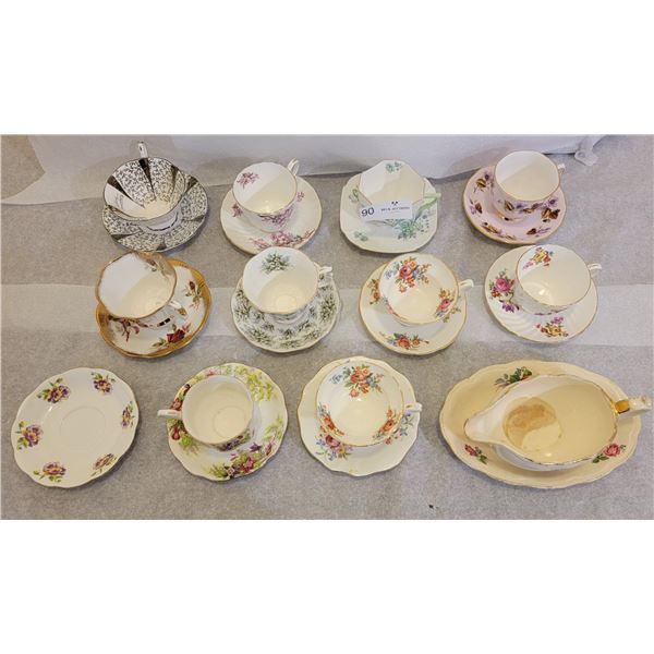 An Eye Catching Assortment Of Beautiful China (Tea Cups, Saucers, Creamers, Bowls, Sugar Bowl etc.)