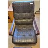 Image 2 : A Comfortable Vintage Leather Chair, With Leather Foot Stool