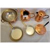 Image 2 : A Gorgeous Assortment Of Copper Dishware ( Frying Pans, Tea Pot, Water Pitcher, Strainer etc.)