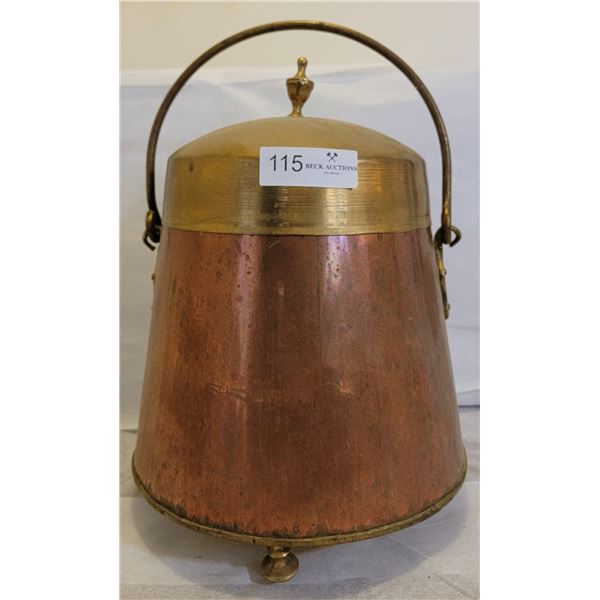 A Stunning Brass And Copper Container