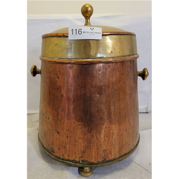 A Stunning Brass And Copper Container