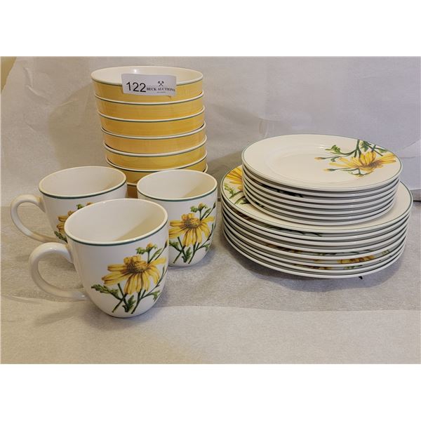 A Sunny Set Of China With Sunflower Decor