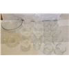 Image 1 : A Set Of 7 Crystal Glassware, 11 Glass Cups, 1 Bowl and 1 Juicer